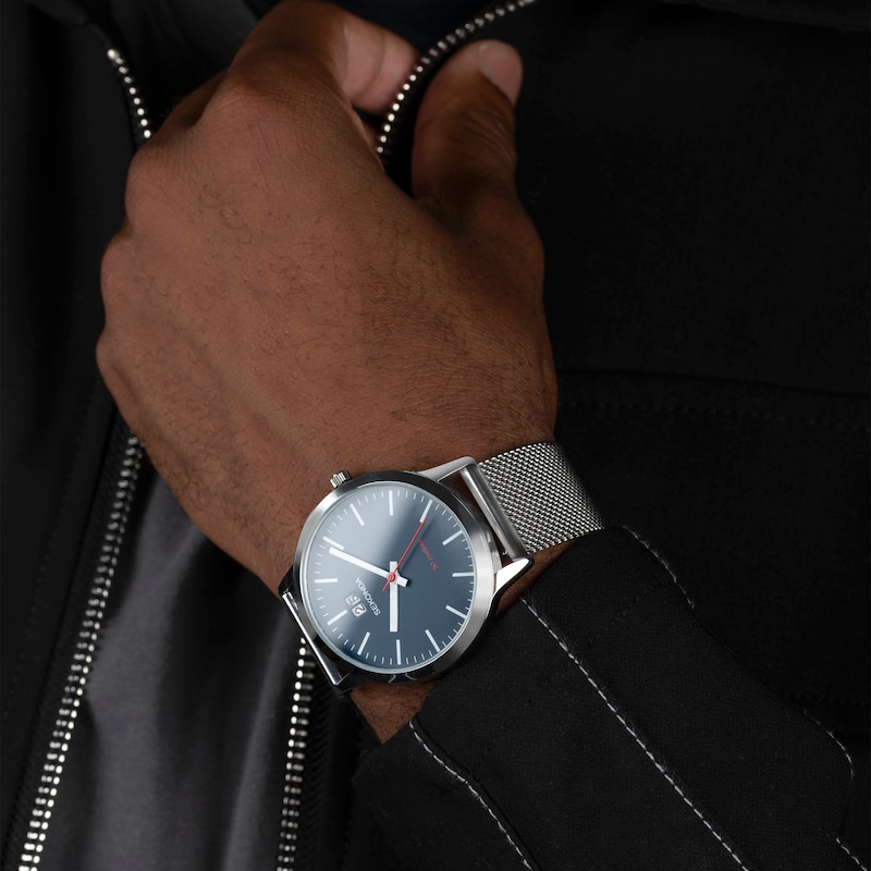 Main Image 6 of Sekonda Men's Blue Dial Mesh Strap Watch