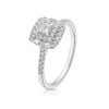 Thumbnail Image 2 of 9ct White Gold 0.40ct Diamond Cushion Double Halo Ring