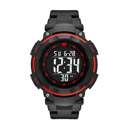 Skechers Ruhland Men's Red Detail Black Plastic Strap Watch