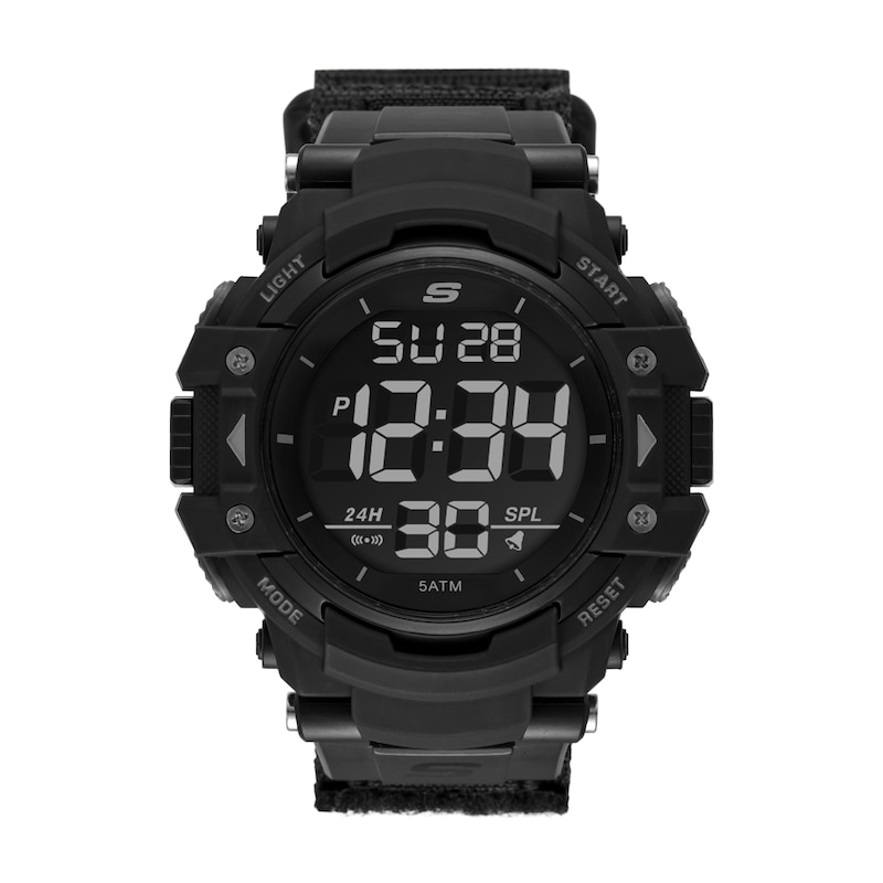 Main Image 1 of Skechers Keats Men's Digital Dial Black Nylon Strap Watch