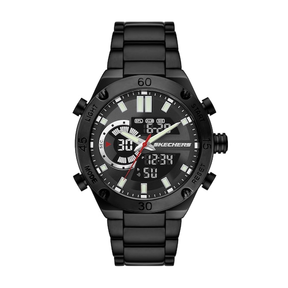 Skechers Agnew Mens Dual Chronograph Digital Dial Black Brac