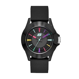 Skechers Rosecrans Ladies' Multicolour Accent Black Silicone Strap Watch