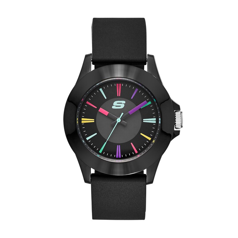Main Image 1 of Skechers Rosecrans Ladies' Multicolour Accent Black Silicone Strap Watch