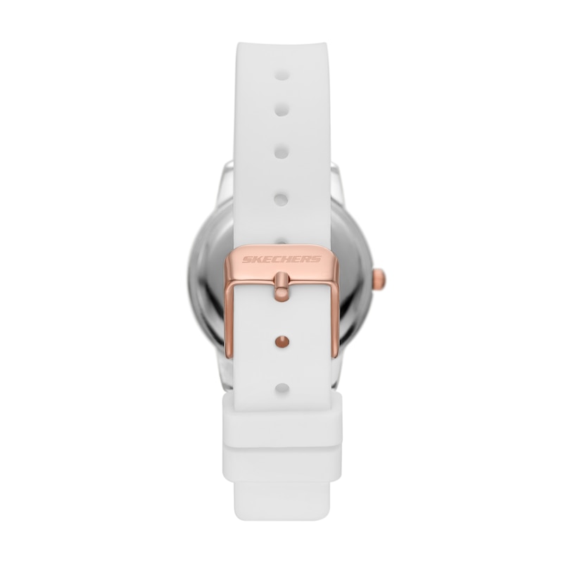 Main Image 2 of Skechers Anaheim Ladies' Rose Bezel White Silicone Strap Watch
