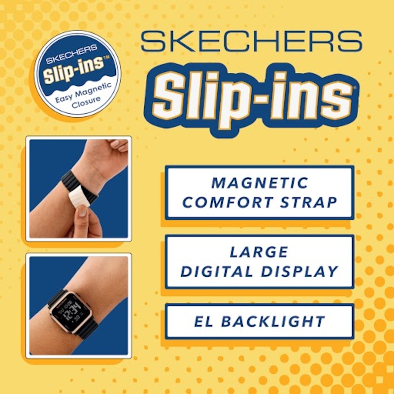 Main Image 5 of Skechers Beckworth Ladies' Digital Dial Pink Textured Silicone Strap Watch