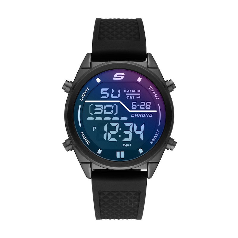 Main Image 1 of Skechers Kentwood Men's Digital Dial Black Silicone Strap Watch