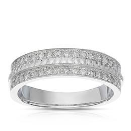 9ct White Gold 0.50ct Diamond Triple Row Eternity Ring
