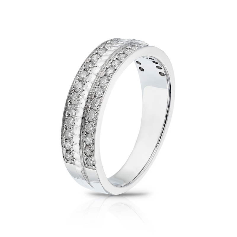 Main Image 2 of 9ct White Gold 0.50ct Diamond Triple Row Eternity Ring