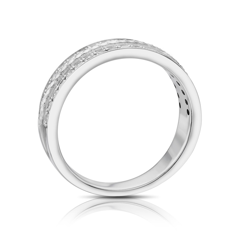 Main Image 3 of 9ct White Gold 0.50ct Diamond Triple Row Eternity Ring