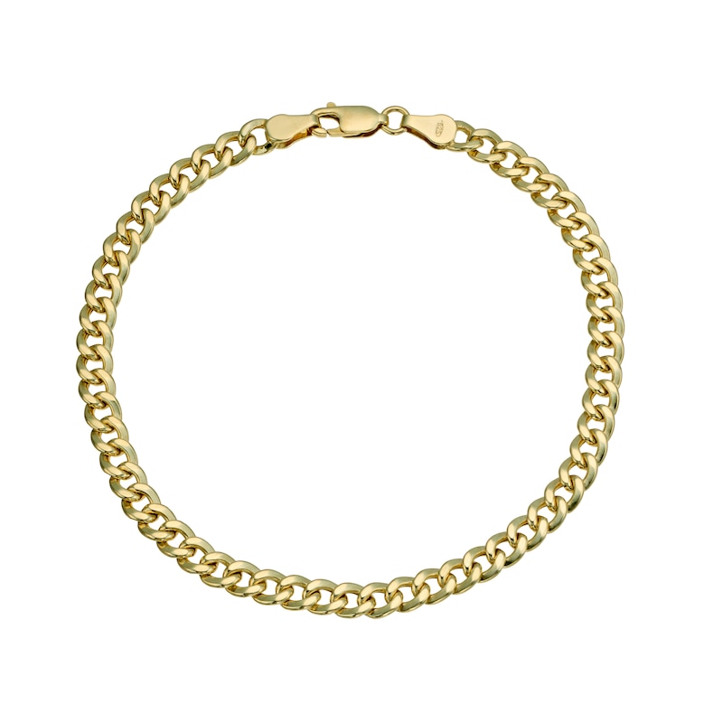 Together Silver & 9ct Bonded Gold Curb Chain 8 Inch Bracelet