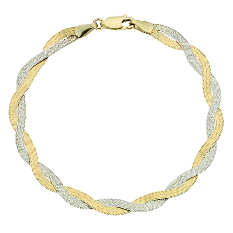 Main Image 1 of Together Silver & 9ct Bonded Yellow Gold Bracelet