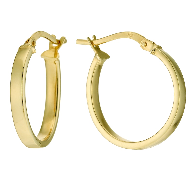 Main Image 1 of Together Silver & 9ct Bonded Gold 15mm Hoop Earrings