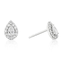 9ct White Gold 0.40ct Lab Grown Diamond Pear Earrings