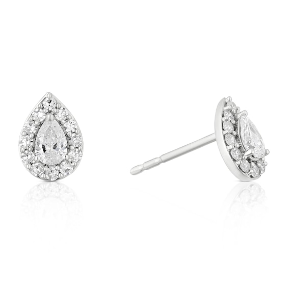 9ct White Gold 0.40ct Lab Grown Diamond Pear Earrings