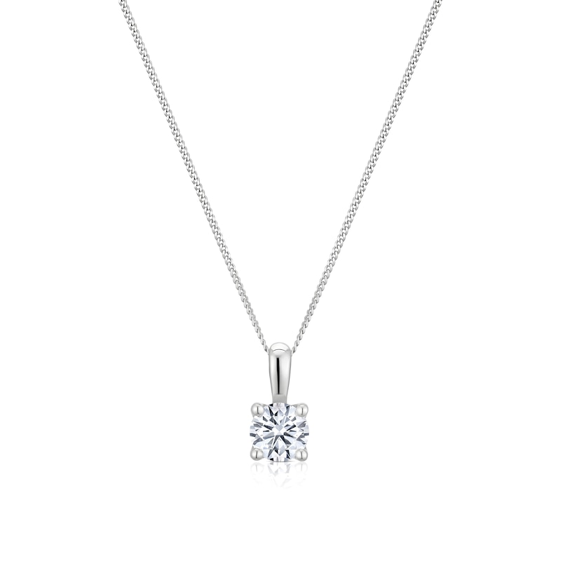 Main Image 1 of 9ct White Gold 0.30ct Lab Grown Diamond Pendant Necklace