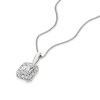 Thumbnail Image 2 of 9ct White Gold 0.30ct Lab Grown Diamond Emerald Pendant Necklace