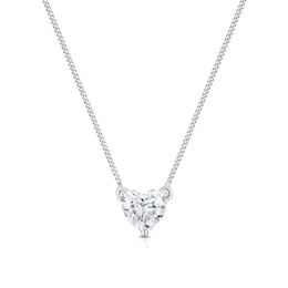 9ct White Gold 0.30ct Lab Grown Diamond Heart Pendant Necklace