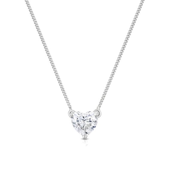 9ct White Gold 0.30ct Lab Grown Diamond Heart Pendant Necklace