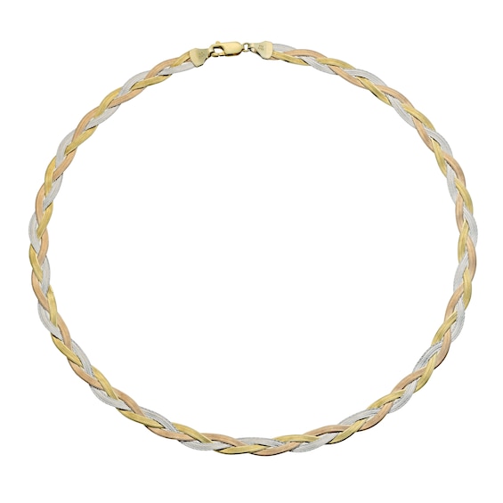 Together Silver and Bonded Gold Herringbone 17 Necklace