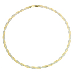 Together Silver & 9ct Bonded Gold Herringbone Necklace