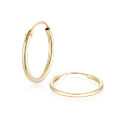 9ct Yellow Gold 13mm Sleeper Earrings Hoop