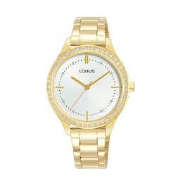 Lorus Signature Ladies' White Dial Gold Tone Bracelet Watch