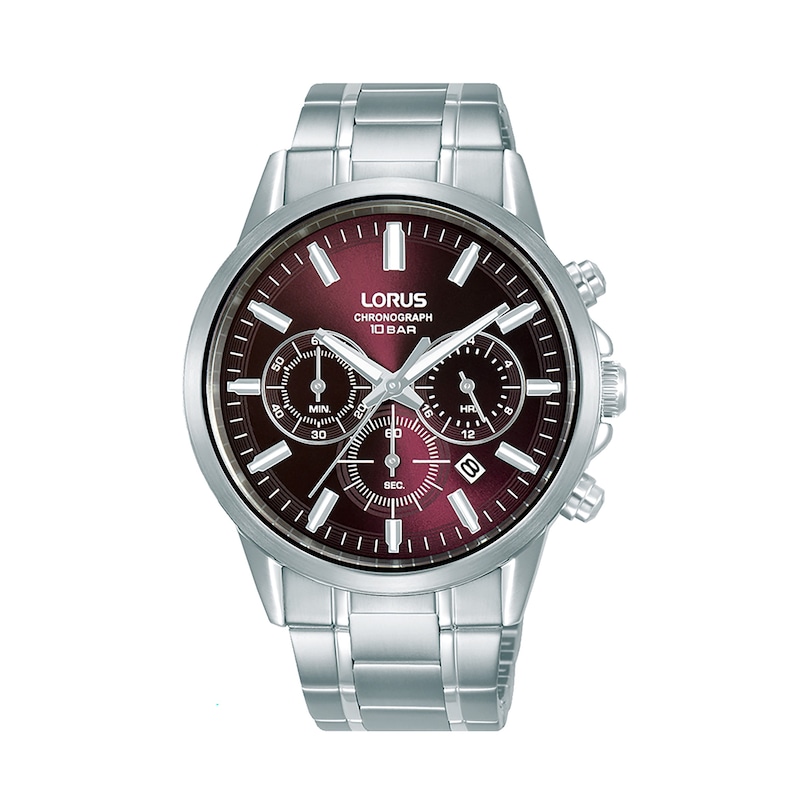 Main Image 1 of Lorus Men's Exclusive Chronograph Red Ombré Dial Stainless Steel Bracelet Watch