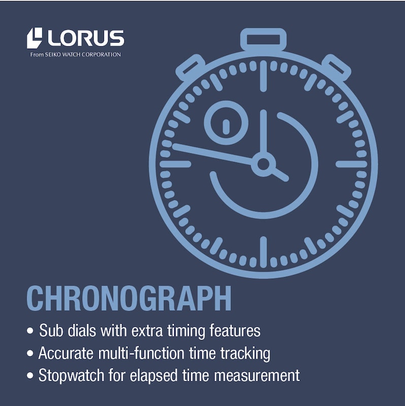 Main Image 3 of Lorus Men's Exclusive Chronograph Red Ombré Dial Stainless Steel Bracelet Watch