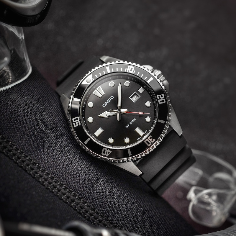 Main Image 3 of Casio Diver Men's Black Dial Black Silicone Strap Watch