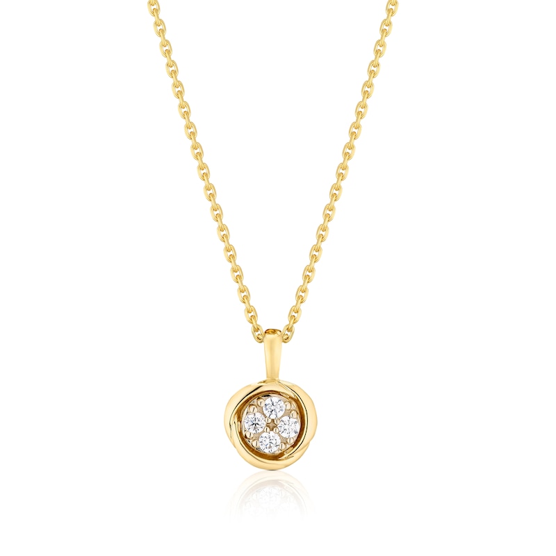 Main Image 1 of 18ct Yellow Gold Cubic Zirconia Pendant 17.5&quot; Necklace