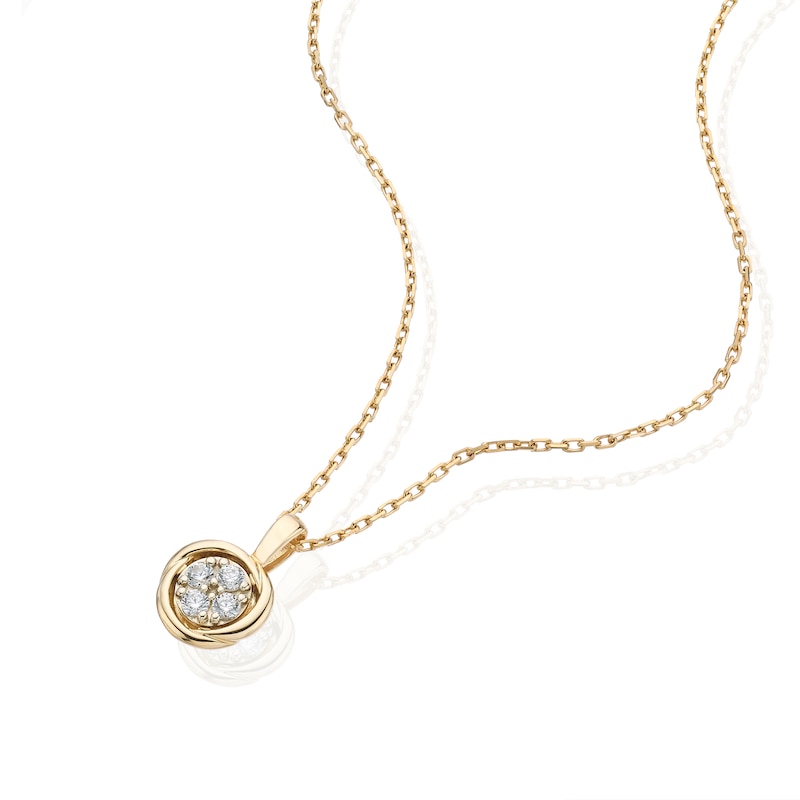 Main Image 2 of 18ct Yellow Gold Cubic Zirconia Pendant 17.5&quot; Necklace