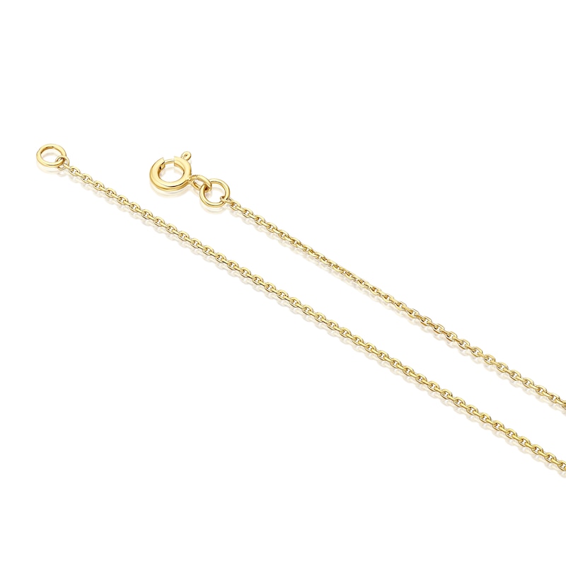Main Image 3 of 18ct Yellow Gold Round Cubic Zirconia Pendant 17.5" Necklace