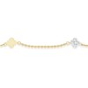 Thumbnail Image 2 of 18ct Yellow & White Gold Clover Cubic Zirconia 7.5" Station Bracelet