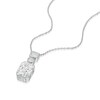 Thumbnail Image 2 of Sterling Silver Platinum Plated Emerald, Round & Princess Cut Cubic Zirconia Pendant 17" Necklace