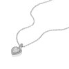 Thumbnail Image 2 of Sterling Silver Platinum Plated Pavé Set CZ Heart Halo Pendant 16+2" Necklace