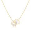 Thumbnail Image 1 of 9ct Yellow Gold Linked Mother Of Pearl Heart Adjustable 15.5+1" Necklace