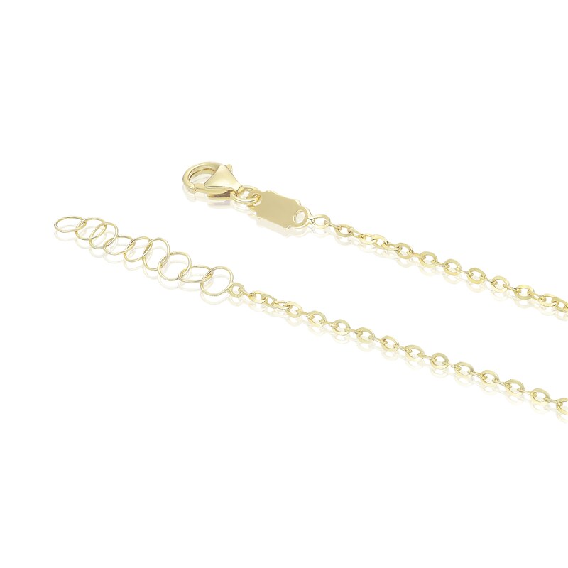Main Image 3 of 9ct Yellow Gold Linked Malachite Heart Adjustable 15.5+1" Necklace