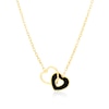 Thumbnail Image 1 of 9ct Yellow Gold Linked Onyx Heart Adjustable 15.5+1" Necklace