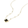 Thumbnail Image 2 of 9ct Yellow Gold Onyx Clover Ball Pendant 16+1" Necklace