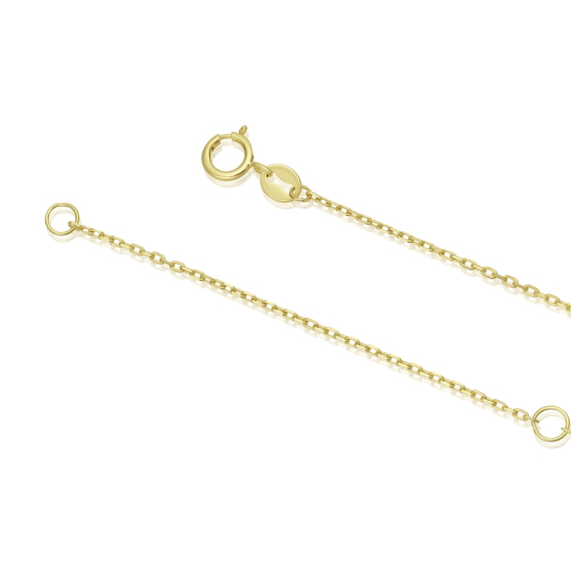 Main Image 3 of 9ct Yellow Gold Onyx Clover Ball Pendant 16+1" Necklace
