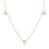 Thumbnail Image 1 of 9ct Yellow Gold Mother Of Pearl Heart Station 16+1" Necklace
