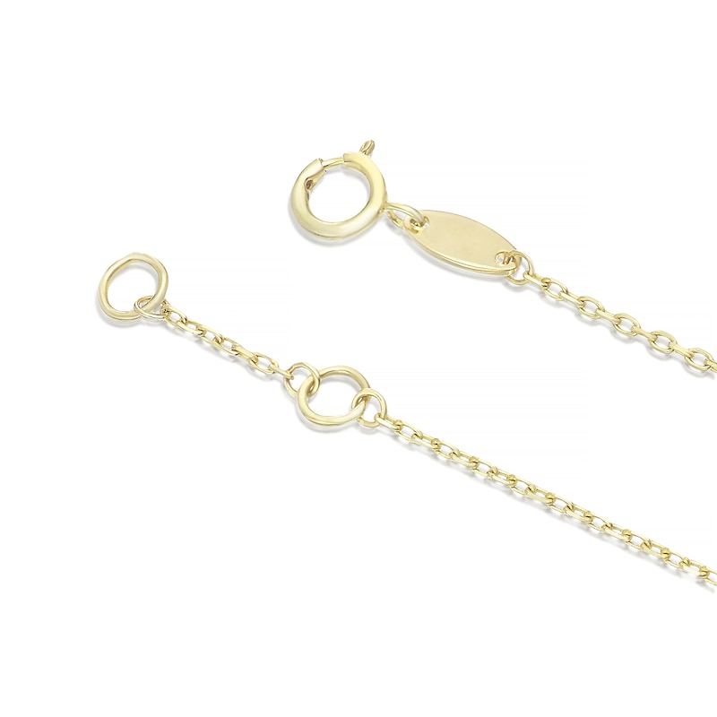 Main Image 3 of 9ct Yellow Gold Mother Of Pearl Heart Station 16+1" Necklace
