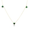 Thumbnail Image 1 of 9ct Yellow Gold Malachite Heart Station 16+1" Necklace