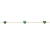 Thumbnail Image 2 of 9ct Yellow Gold Malachite Heart Station 7.5" Bracelet