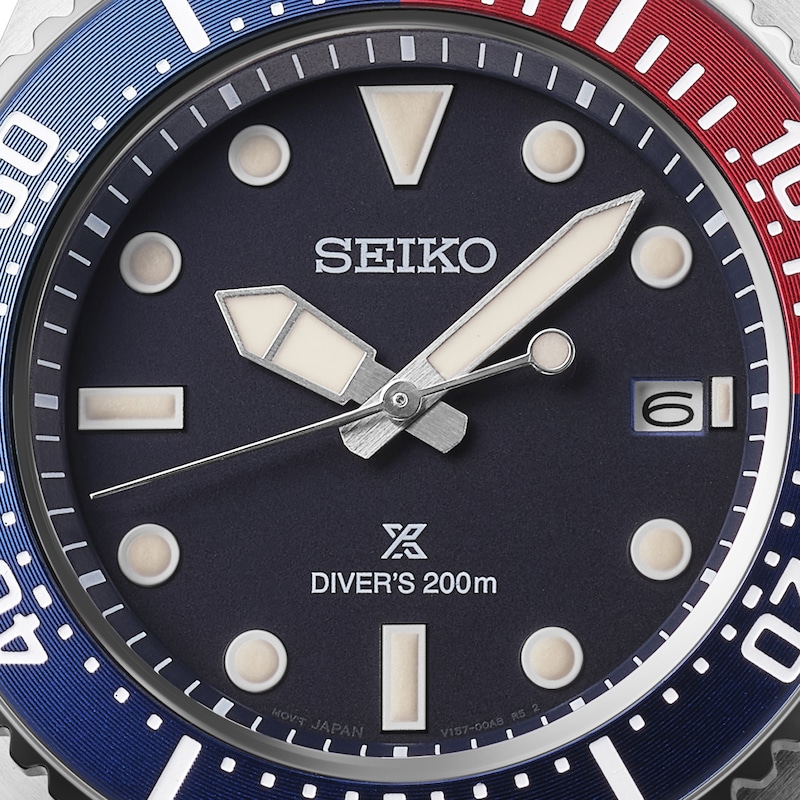 Main Image 3 of Seiko Prospex Men's "Blue & Red" Solar Diver's Stainless Steel Watch
