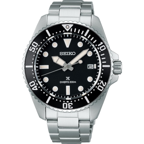 Seiko Prospex Men's "Pure Black" Solar Diver's Stainless Steel Watch
