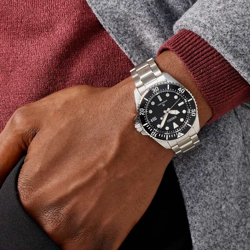 Main Image 4 of Seiko Prospex Men's "Pure Black" Solar Diver's Stainless Steel Watch