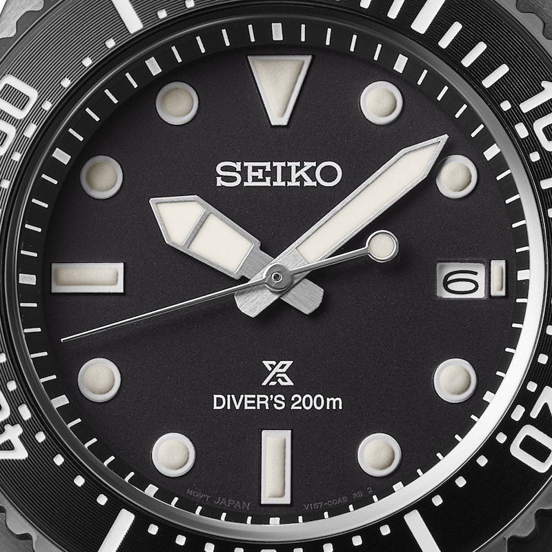 Main Image 3 of Seiko Exclusive Prospex Men's "All Black" Solar Diver's Stainless Steel Watch