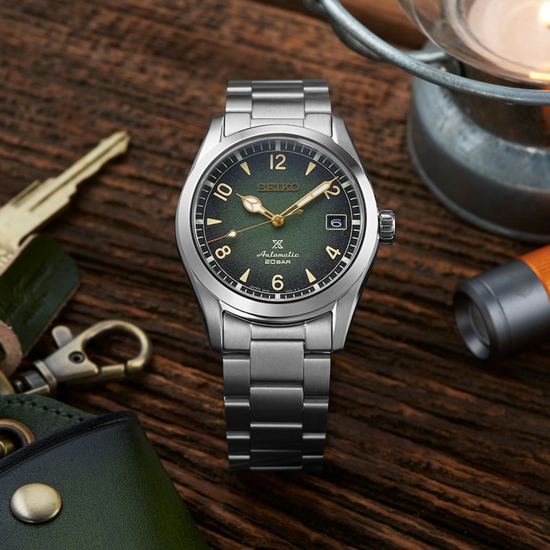 Main Image 3 of Seiko Men's Prospex "Green Dial" Alpinist Stainless Steel Bracelet Watch