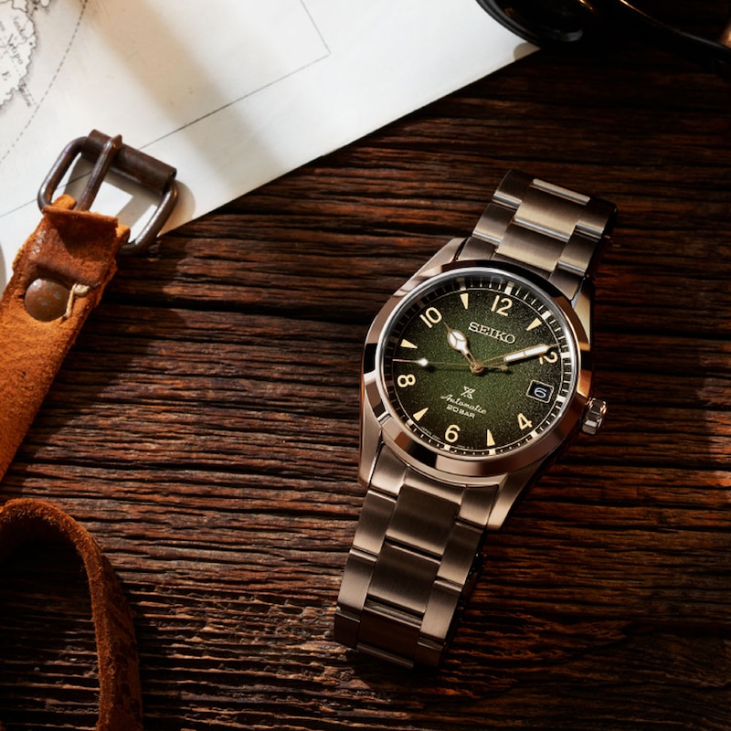 Main Image 4 of Seiko Men's Prospex "Green Dial" Alpinist Stainless Steel Bracelet Watch
